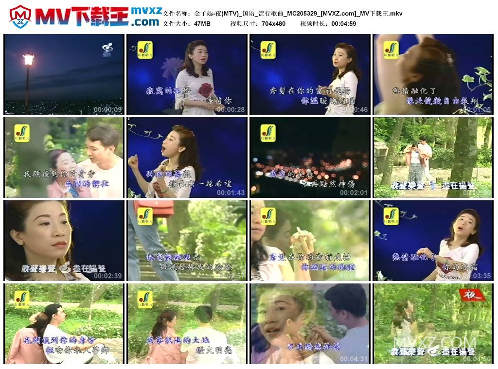 金子嫣-夜(MTV)_国语_流行歌曲_MC205329